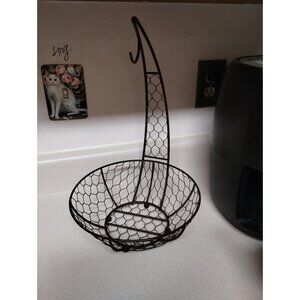 Banana Fruit Basket Hanging Hook Rustic Dark Brown Iron